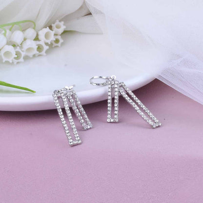Sweet Tassel Earrings For Women With 925 Sterling Silver Ear Pins And Silver Alloy Featuring Rhinestones