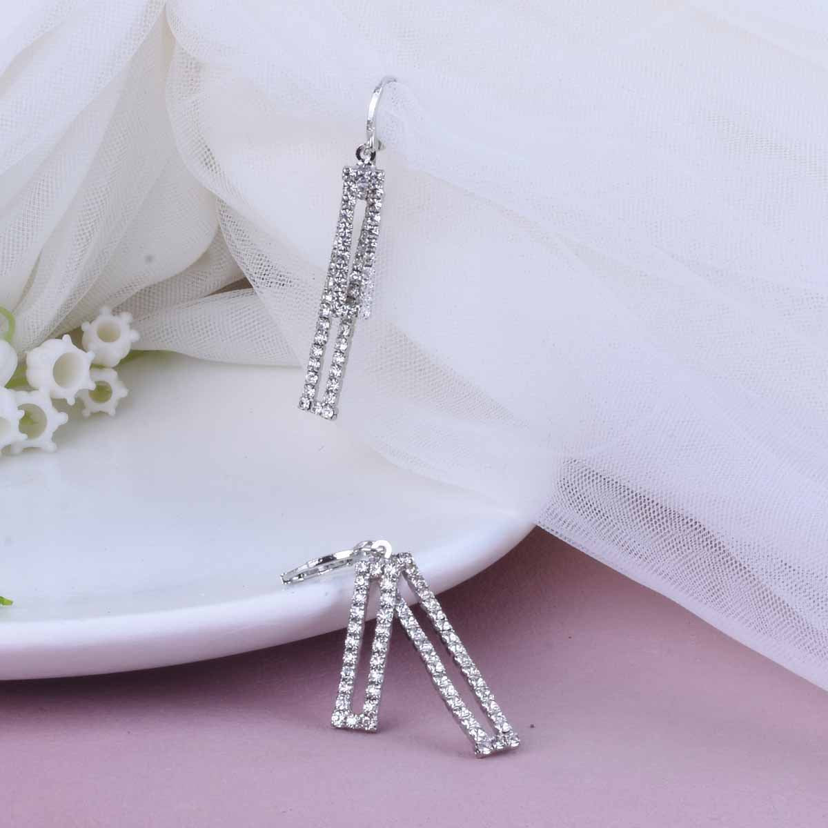 Sweet Tassel Earrings For Women With 925 Sterling Silver Ear Pins And Silver Alloy Featuring Rhinestones