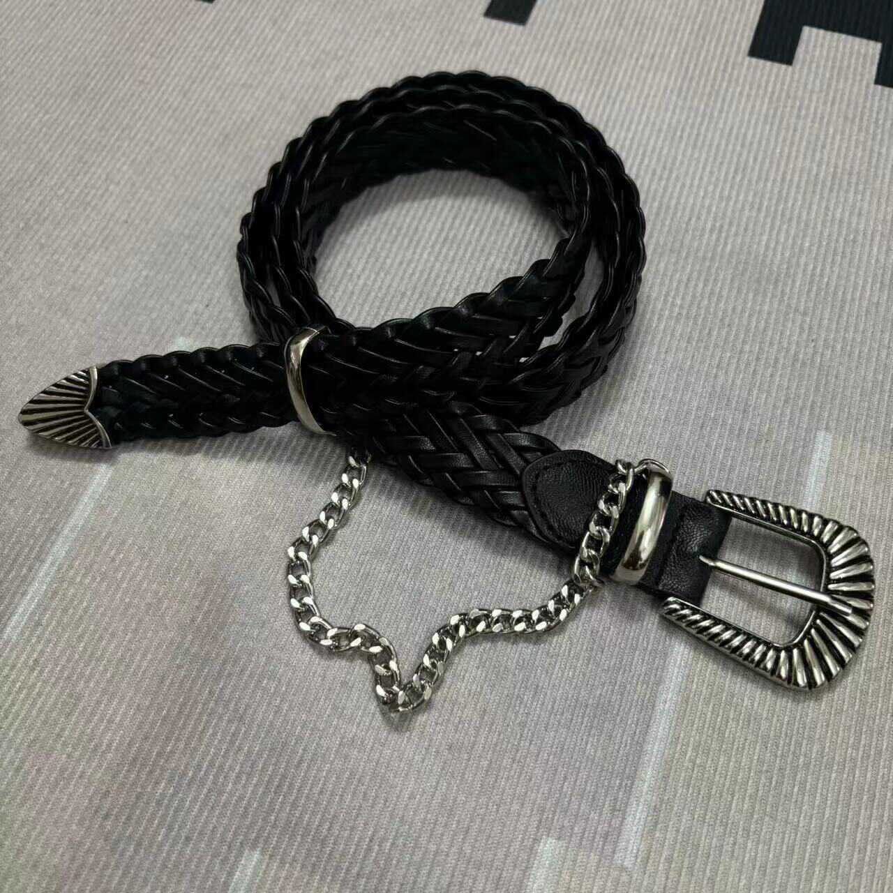 Retro Women’s Braided PU Leather Belt With Alloy Pin Buckle Featuring Braid Surface Finish