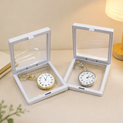 Unisex Round Dial Quartz Movement Strap Pocket Watch With Plexiglass Mirror And Plastic Case Featuring Pointer And Number Display