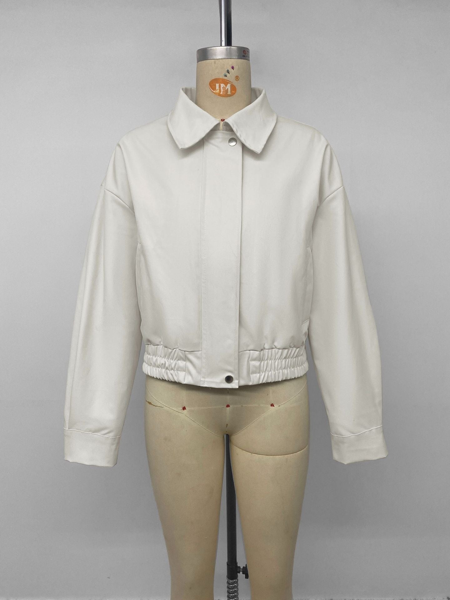 Solid Color Casual Jacket Coat With Zipper Placket, Made Of Polyester Fabric Featuring Practical Pockets