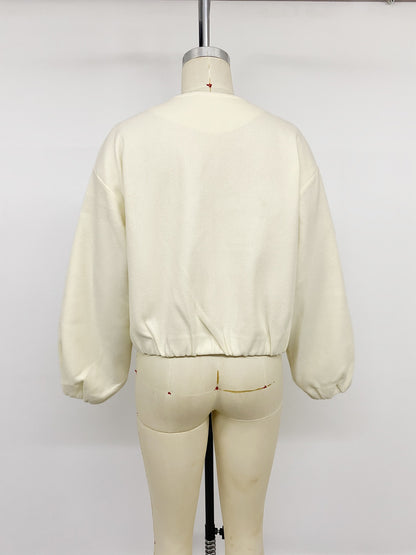 Casual Solid Color Polyester Coat With Zipper Placket, Stylish Casual Jacket For Everyday Wear