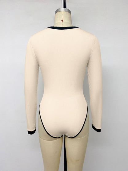 Casual Color Block Teddies With Shorts For Women, Featuring High Elasticity Polyester Fabric And Knitted Craft