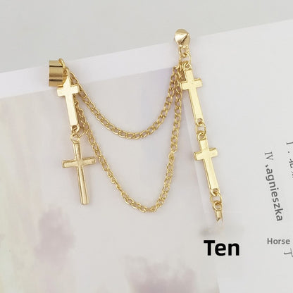 Punk Dyed Black Tassel Earrings For Women Featuring Electroplated Alloy Craft