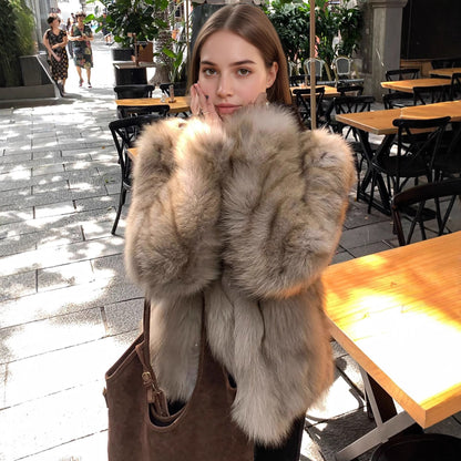 British Style Solid Color Coat With Hidden Buckle Placket, Standing Collar, Warm Polyester Fabric Outerwear
