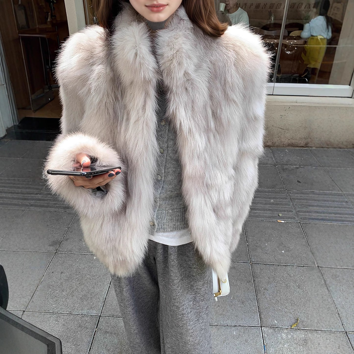 British Style Solid Color Coat With Hidden Buckle Placket, Standing Collar, Warm Polyester Fabric Outerwear