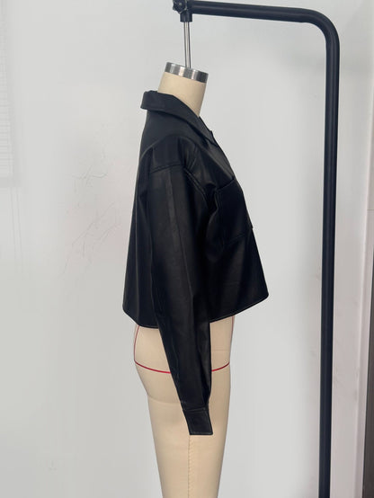 British Style Women's Leather Jacket With Zipper Placket And Pocket, Hooded Design, Made Of PU Fabric