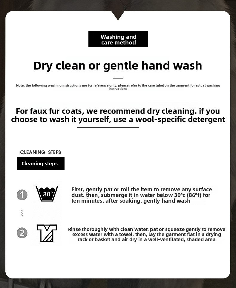 Fox Pattern British Style Faux Fur Coat With Lapel Collar, Made Of Polyester Featuring Contrast Faux Fur