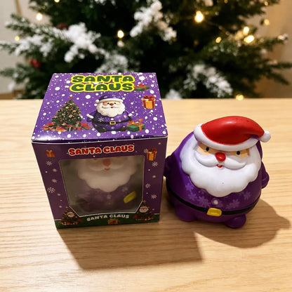 Cute Purple Santa Claus Christmas Squishy Toy Made Of Soft TPR, Perfect Stress Relief Toy For Holiday Fun