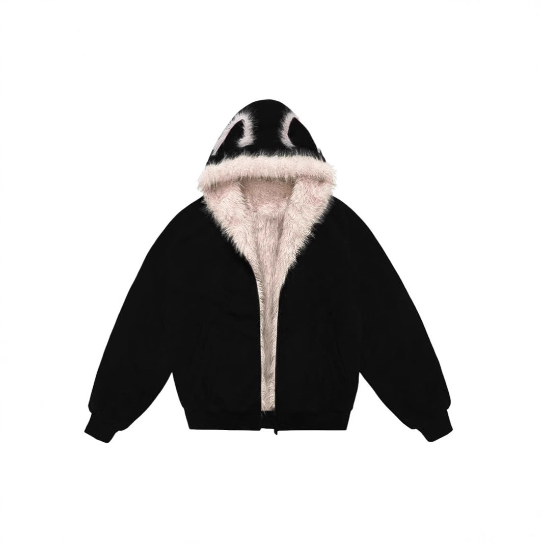 British Style Solid Color Coat Jacket In Polyester Fabric With Hooded Collar And Pocket Design