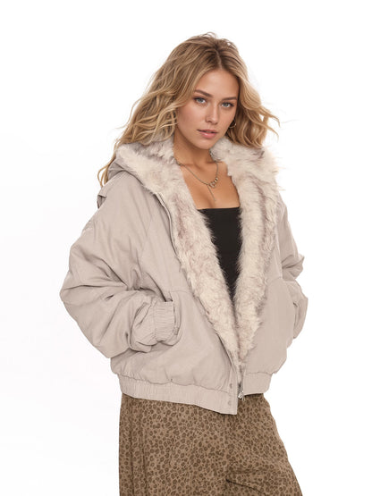 British Style Solid Color Coat Jacket In Polyester Fabric With Hooded Collar And Pocket Design
