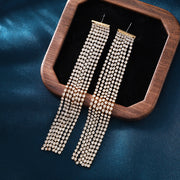Rectangular Full-diamond Earrings