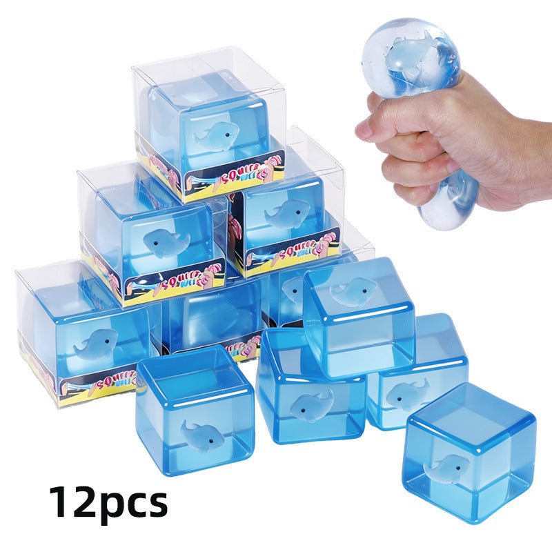 Whale Squishy Toy Made Of TPR Featuring Luminous Craft, Available In 12 Pieces For Stress Relief