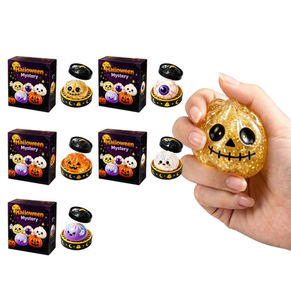 Halloween Skull Squishy Toy Made Of TPR, Novelty Gold Stress Relief Toy For Halloween
