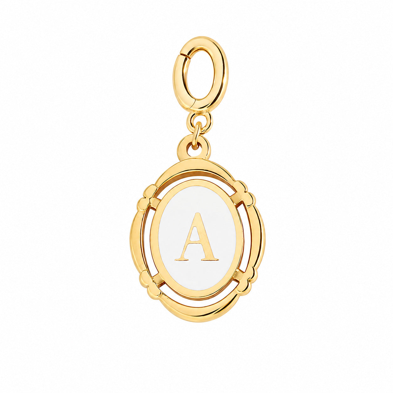 Letter Shell Pendant With Enamel Craftsmanship In White