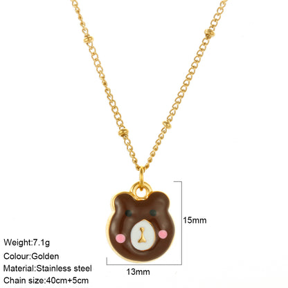 Waterproof Pendant Necklace IG Style 18K Gold Plated 304 Stainless Steel PVD Coated Thin Chain