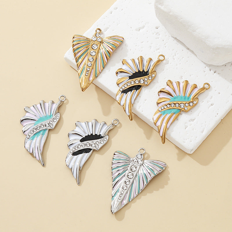 Metal Pendant With Rhinestones Featuring Electroplated Finish In Multicolor French Style Jewelry Accessories