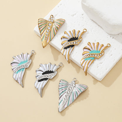 Metal Pendant With Rhinestones Featuring Electroplated Finish In Multicolor French Style Jewelry Accessories