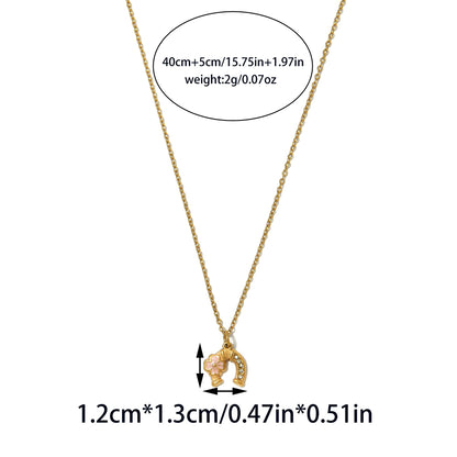 Three-dimensional Starfish Necklace For Women With 18K Real Gold Plated 304 Stainless Steel And PVD Coated Cable Chain