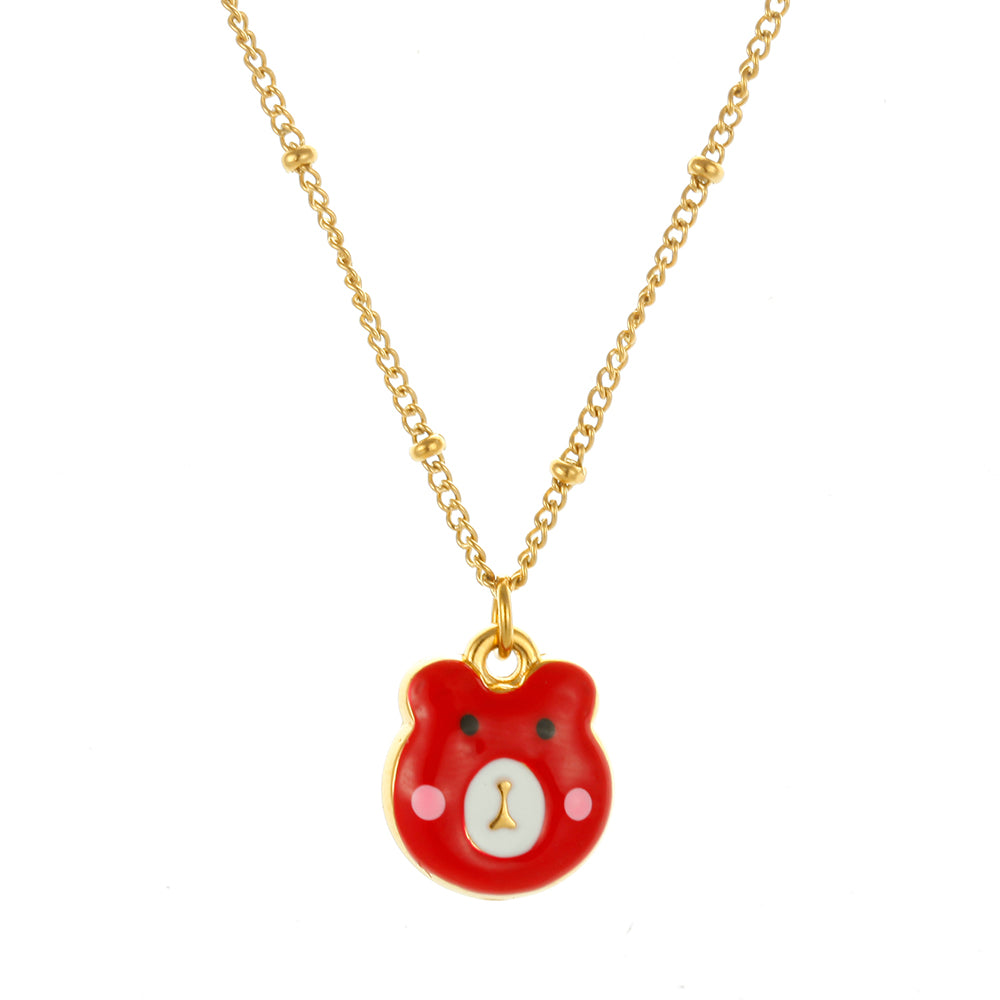Waterproof Pendant Necklace IG Style 18K Gold Plated 304 Stainless Steel PVD Coated Thin Chain