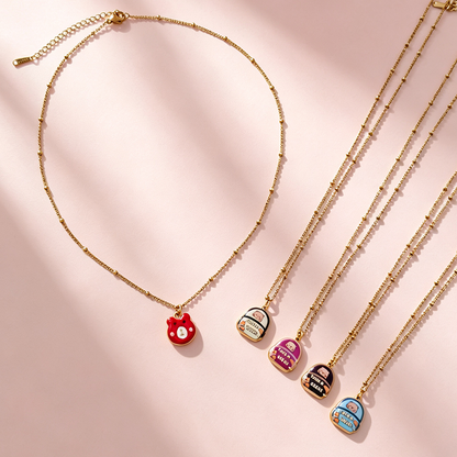 Waterproof Pendant Necklace IG Style 18K Gold Plated 304 Stainless Steel PVD Coated Thin Chain