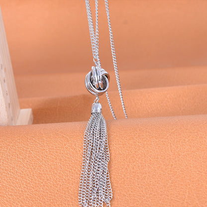 Tassel Necklace With Zinc Alloy Chain And Alloy Pendant In Ethnic Style For Unisex
