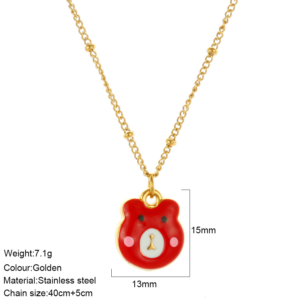 Waterproof Pendant Necklace IG Style 18K Gold Plated 304 Stainless Steel PVD Coated Thin Chain