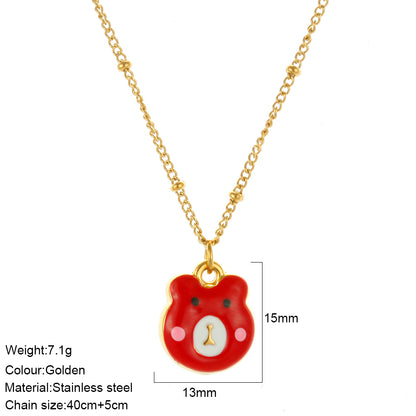 Waterproof Pendant Necklace IG Style 18K Gold Plated 304 Stainless Steel PVD Coated Thin Chain