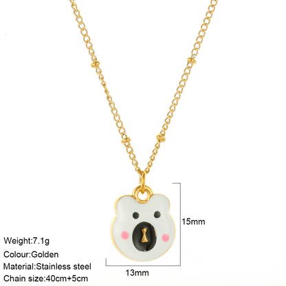 Waterproof Pendant Necklace IG Style 18K Gold Plated 304 Stainless Steel PVD Coated Thin Chain