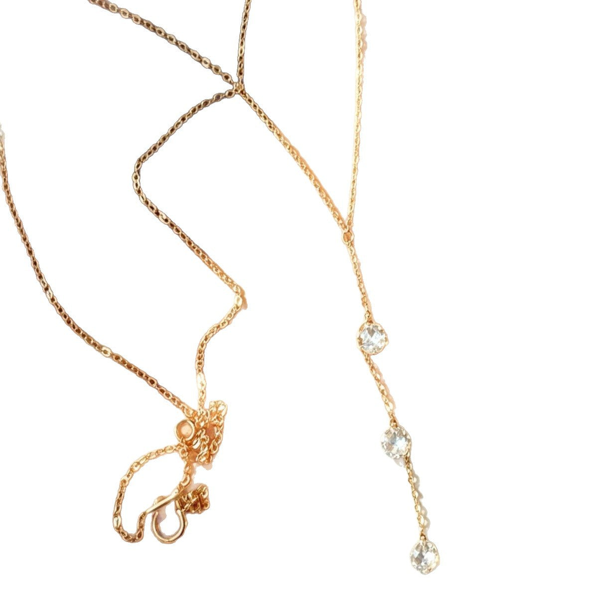 Geometric Simple Style Necklace For Women In 925 Sterling Silver With 18K Real Gold Plated And Zircon Inlay