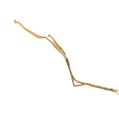Elaborate Geometric Bracelets For Women In 925 Sterling Silver With 14K Real Gold Electroplated And Zircon Inlay