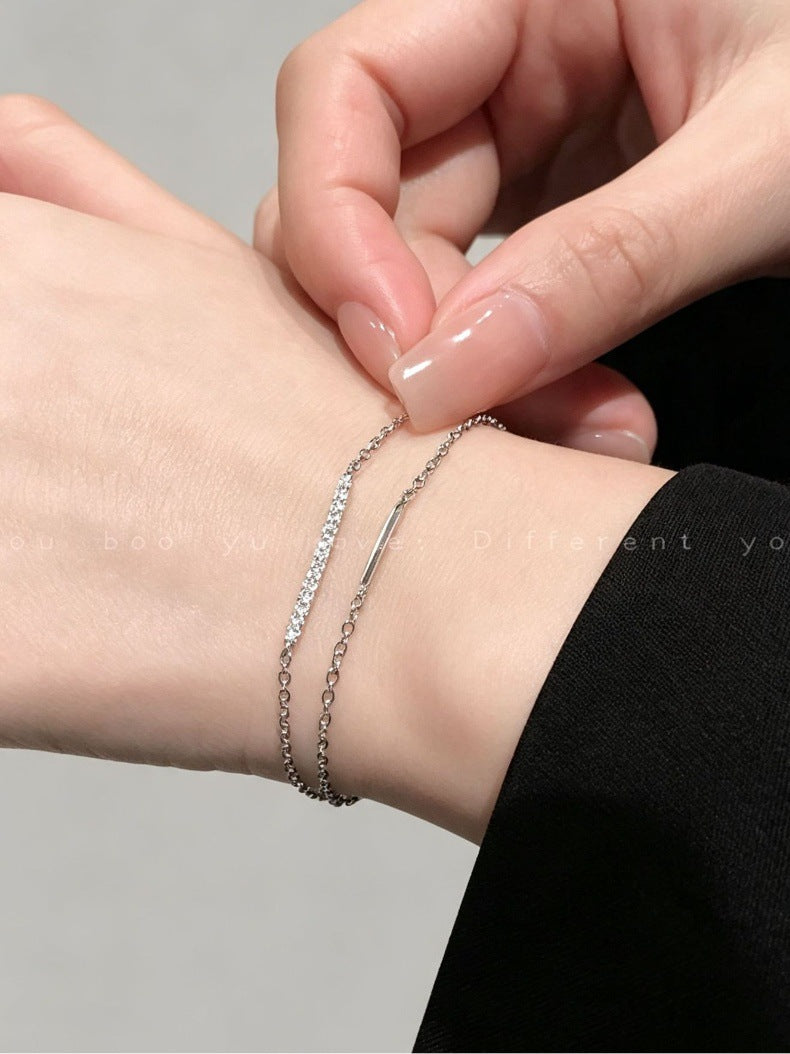 Elaborate Geometric Bracelets For Women In 925 Sterling Silver With 14K Real Gold Electroplated And Zircon Inlay