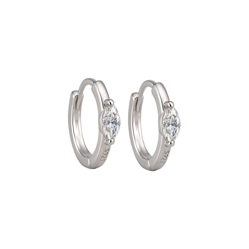 Eye Of Horus Unisex Earrings Featuring 925 Sterling Silver Ear Pins With White Moissanite Inlay