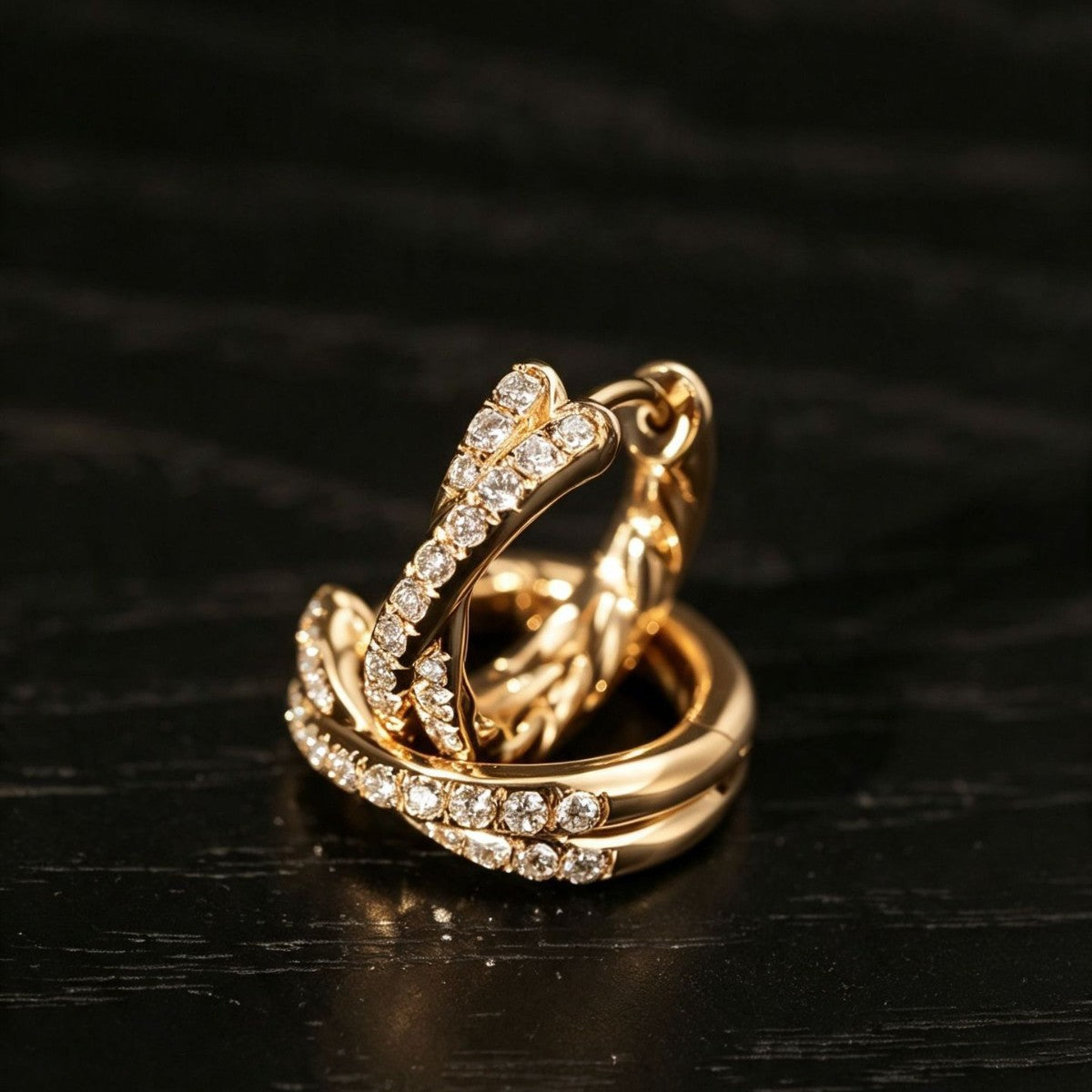 Simple Style Twist Earrings For Women In 18K Real Gold Plated Featuring 925 Sterling Silver Posts