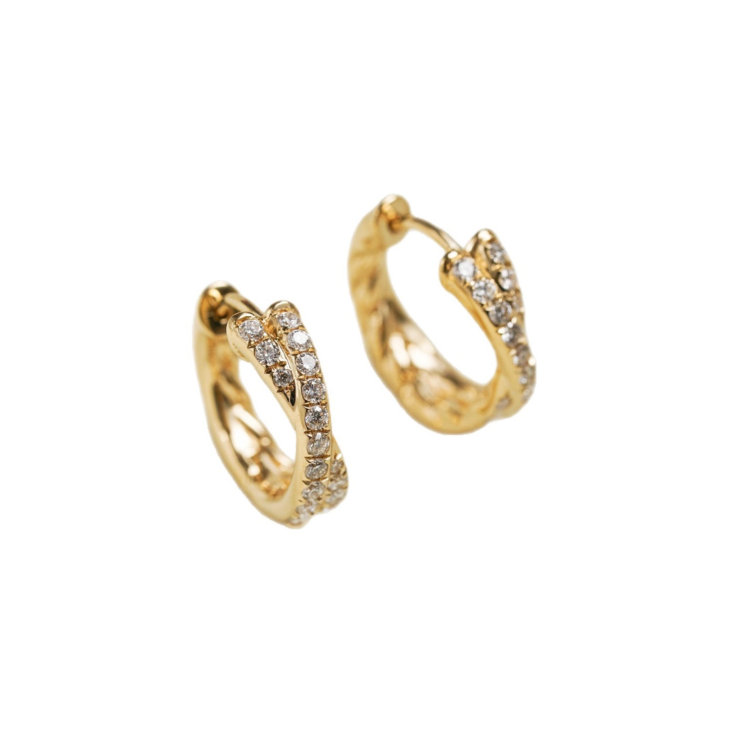 Simple Style Twist Earrings For Women In 18K Real Gold Plated Featuring 925 Sterling Silver Posts