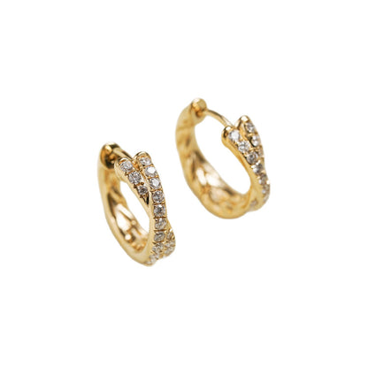 Simple Style Twist Earrings For Women In 18K Real Gold Plated Featuring 925 Sterling Silver Posts