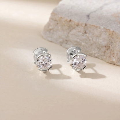 For Women Irregular Gold Stud Earrings Featuring Copper Ear Pins And Zircon Inlay