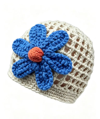 Cute Women’s Breathable Wool Cap With Flowers Pattern, Brimless Design, Made Of Polyester Featuring Hollow Out Craft