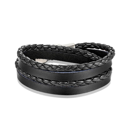 Geometric PU Leather Bracelets With Electroplated Finish, Unisex Design Perfect For Travel
