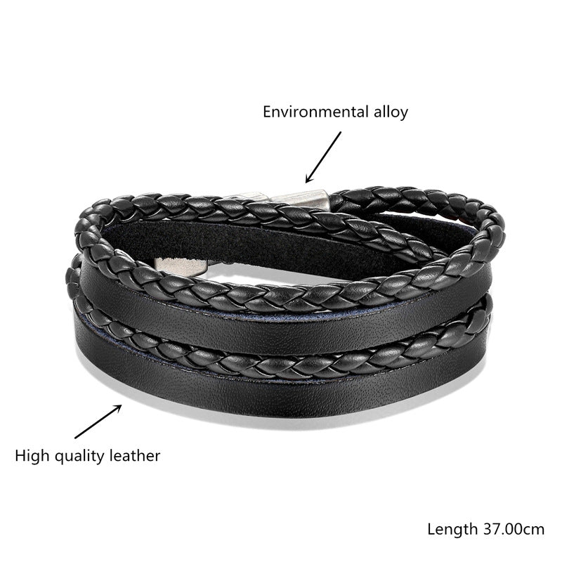 Geometric PU Leather Bracelets With Electroplated Finish, Unisex Design Perfect For Travel
