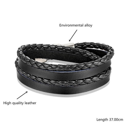 Geometric PU Leather Bracelets With Electroplated Finish, Unisex Design Perfect For Travel