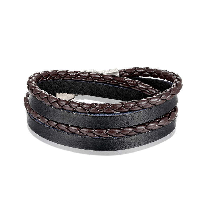 Geometric PU Leather Bracelets With Electroplated Finish, Unisex Design Perfect For Travel