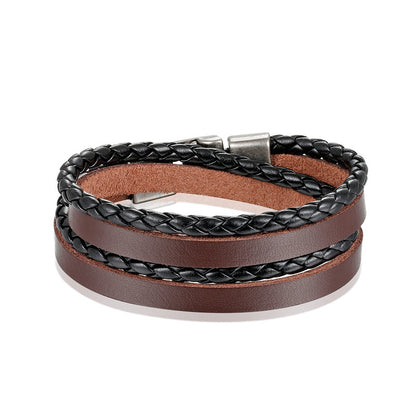 Geometric PU Leather Bracelets With Electroplated Finish, Unisex Design Perfect For Travel
