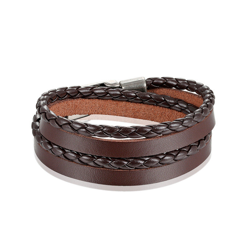 Geometric PU Leather Bracelets With Electroplated Finish, Unisex Design Perfect For Travel
