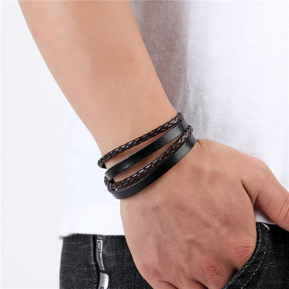 Geometric PU Leather Bracelets With Electroplated Finish, Unisex Design Perfect For Travel
