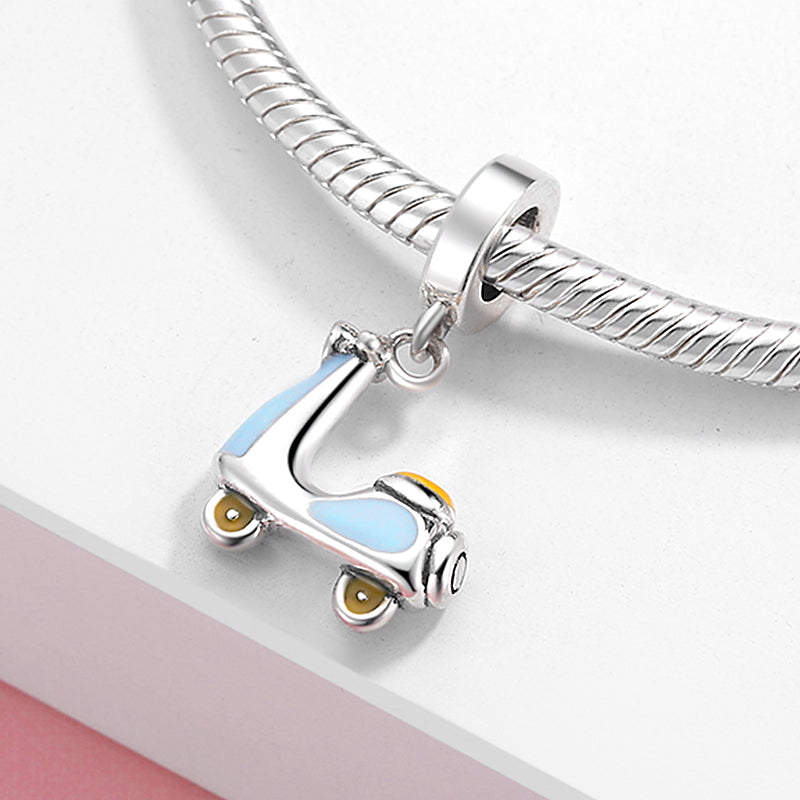 Motorcycle Pendant In 925 Sterling Silver With Electroplated 14K Real Gold Plating And Synthetic Zircon Inlay, 1 Piece
