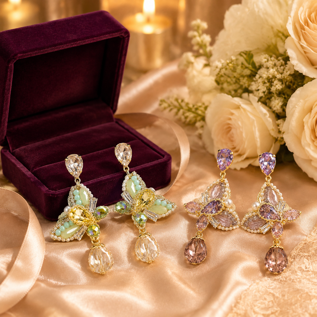 Handmade Butterfly Earrings For Unisex Featuring 18K Real Gold Plated Copper Alloy With Artificial Diamond Inlay