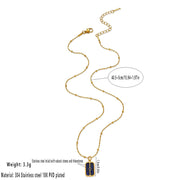 Dark Blue Tag Necklace