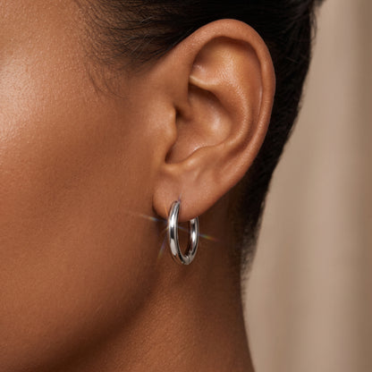 Basic Geometric CNC Titanium Steel Earrings For Women With Electroplated KC Golden Plated Finish