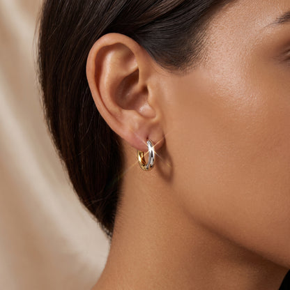 Basic Geometric CNC Titanium Steel Earrings For Women With Electroplated KC Golden Plated Finish